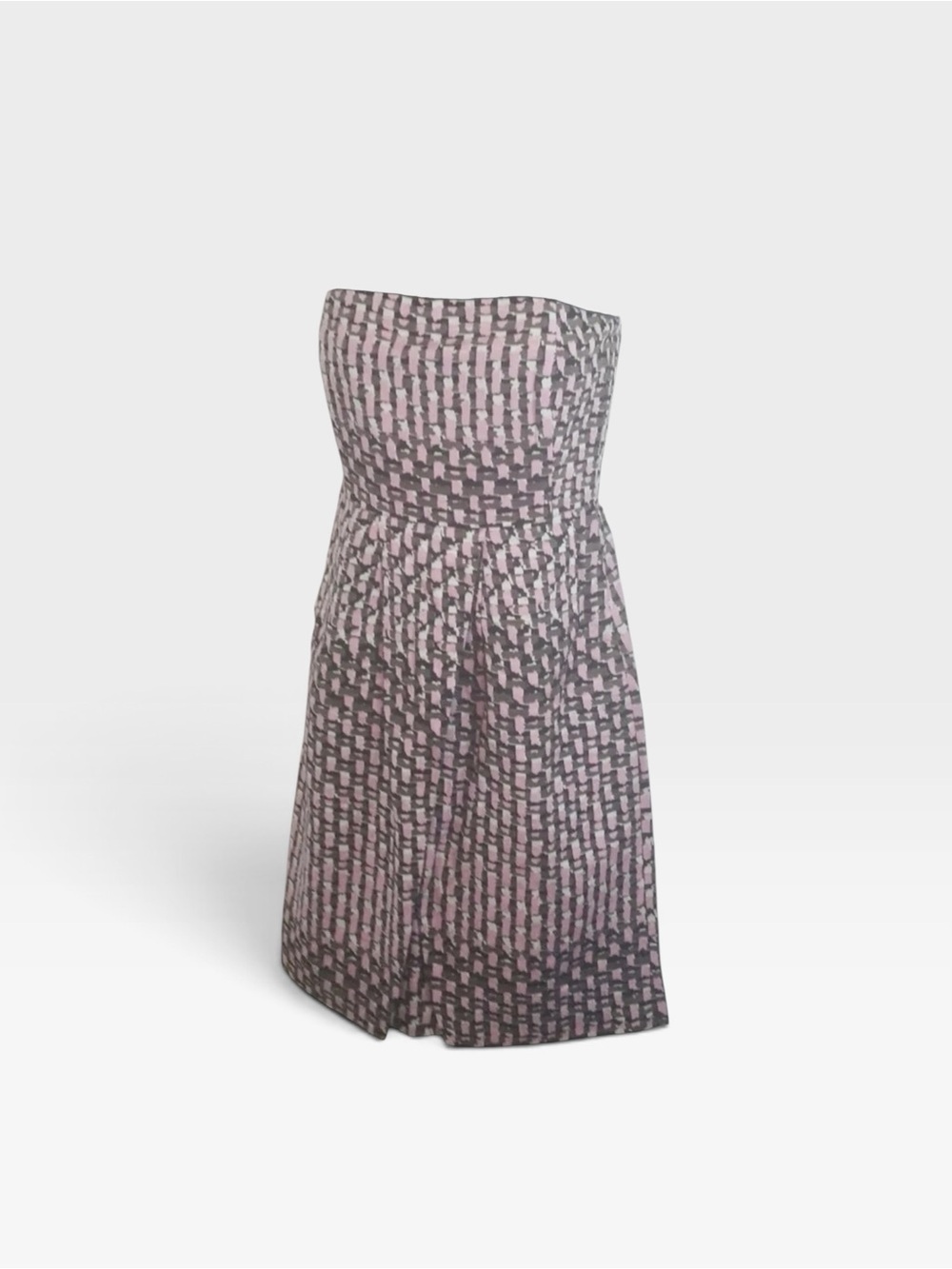 Banana Republic Strapless Pink and Gray Patterned Dress
